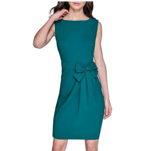 Karl Lagerfeld Women's Waist Bow Green Dress