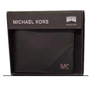 Michael Kors Men's Leather Slim Bi-Fold Wallet Black