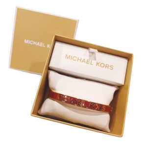 Michael Kors Dark Red / Burgundy Bangle Bracelet Gold-Tone