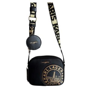 Karl Lagerfeld Satchel Crossbody Black & Gold