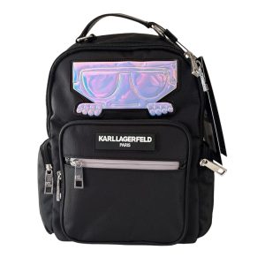 Karl Lagerfeld Backpack with Iridescent Choupette Black