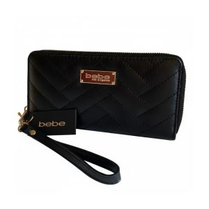 Bebe Women's Long Zip-Around Wallet & a Wrist Strap