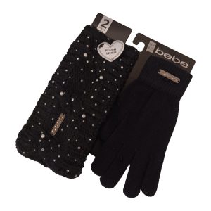 Bebe Women's 2-Piece Plush-Lined Gloves & Headband Set