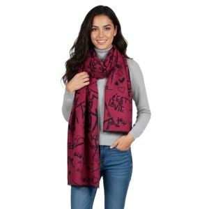 Karl Lagerfeld Women's Winter Reversible Scarf with a Graffiti Print