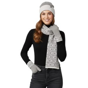 Calvin Klein Women's 3-Piece Winter Set: Hat, Scarf, & Touch Gloves