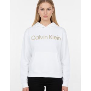 Calvin Klein Women's Metallic-Gold Logo Hoodie