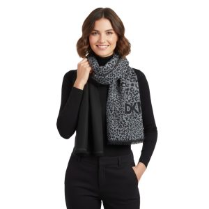 DKNY Women's Reversible Animal Woven Scarf